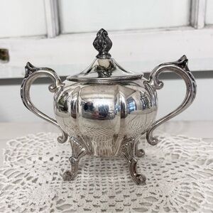 Vintage Sheridan Silver Co. silver-on-copper Sugar Bowl Mid Century 1940-50’s